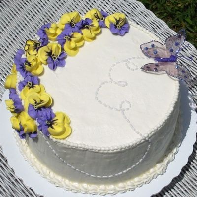 Pansies And Butterfly