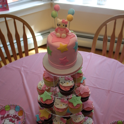 Hello Kitty Mini Cake And Cupcakes