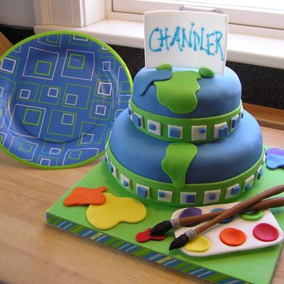 Paint Party Birthday Cake