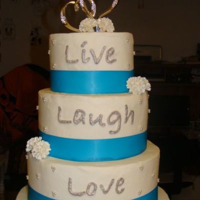 Live Laugh Love Wedding Cake