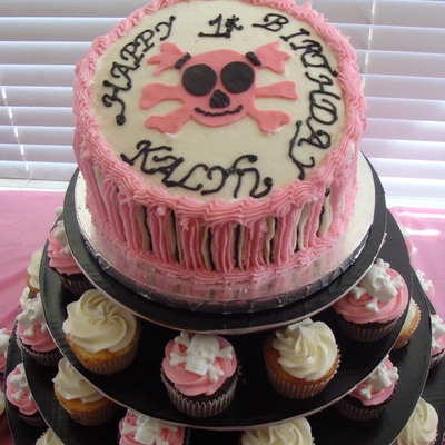 Skull Punk Girl Cake
