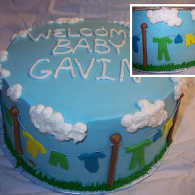 Baby Shower Clothes Line Cake