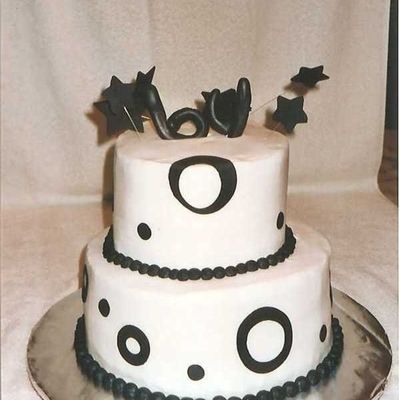 Black And White Birthday Cake For Dad