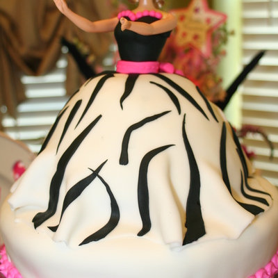 Zebra Print Barbie Cake