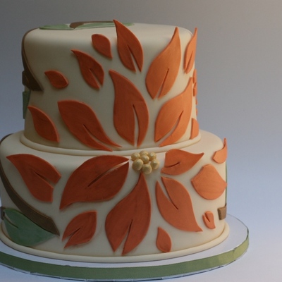 Modern Orange Flower Cake
