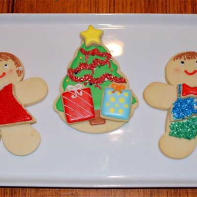 Gingerbread Woman, Man, And Christmas Tree Cookies