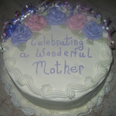 Ribbon And Rose Birthday Cake