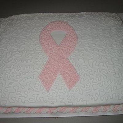 Breast Cancer Awareness Pink Ribbon Cake