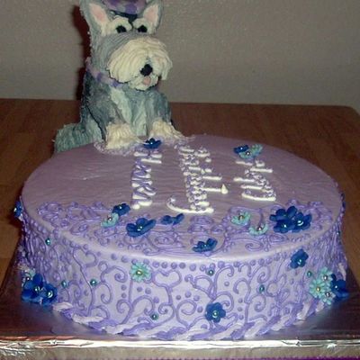 Schnauzer Jumps On Cake!