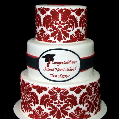 Damask Grad Cake
