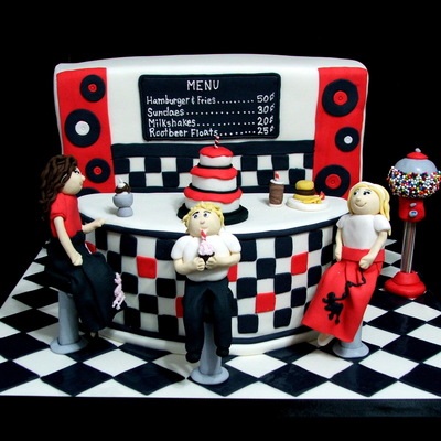 Retro Soda Pop Shop 50S Cake