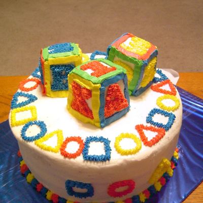 1St Birthday Block Cake