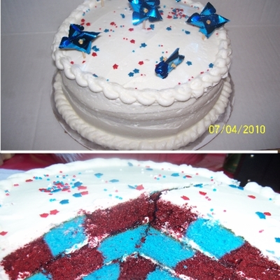 Red, White & Blue Cake