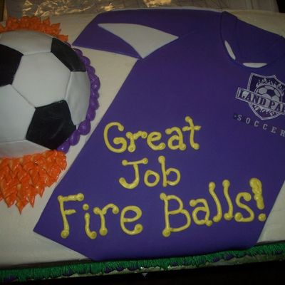 End Of Season Soccer Cake - Team Fireballs