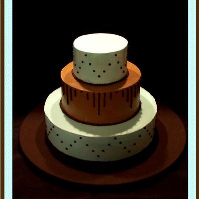 Aqua And Brown Buttercream Wedding Cake