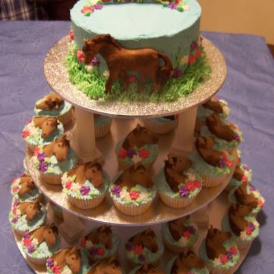 Horse Cupcake Tower