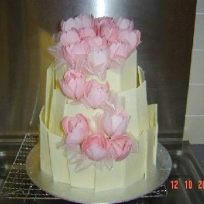 Three Tier White Chocolate Wedding Cake