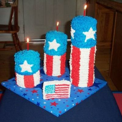 Side View July 4Th Firecracker Cake