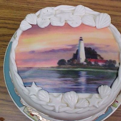 Lighthouse Edible Image Cake