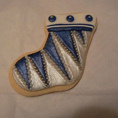 Blue And Silver Christmas Stocking