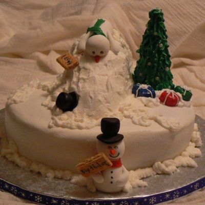 Snowman Birthday Cake