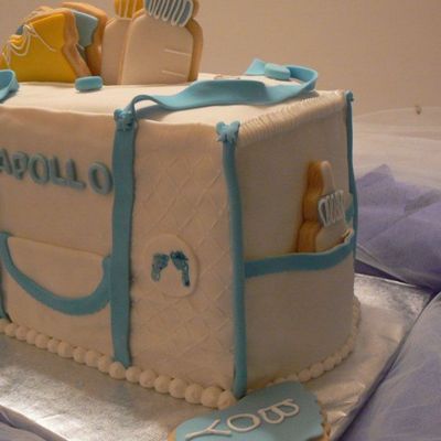 Side View Of Diaper Bag Cake