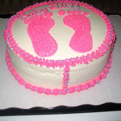 Another View Of Baby Shower Feet Print Cake