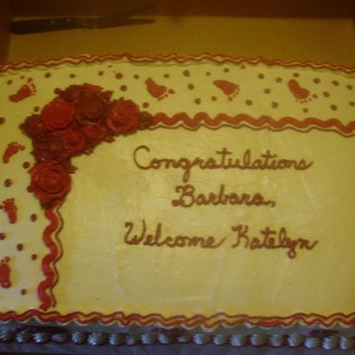 Red And White Baby Shower Cake