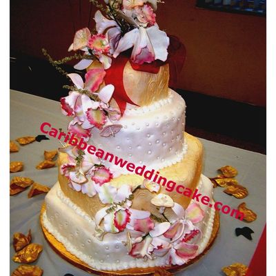 Orchid & Lillies Fondant Rum Cake