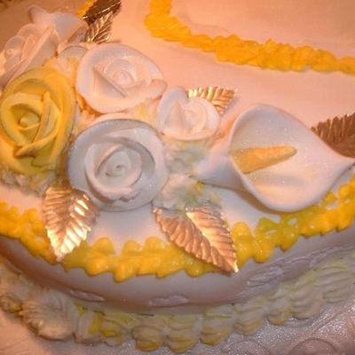 Double Heart On 12" Square Cake