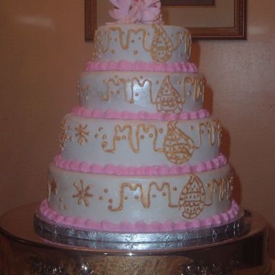 Rum Cake With Paisley Design