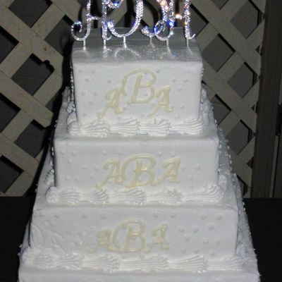 Monogramed Wedding Cake