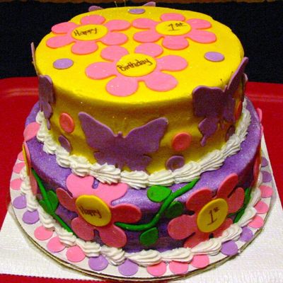 Butterflies, Daisies & Dots Cake