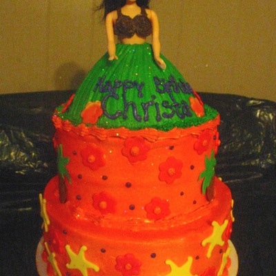 Luau Barbie Cake