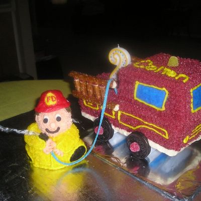Fire Truck With Firefighter