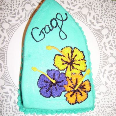 Surfboard Hibiscus Cake