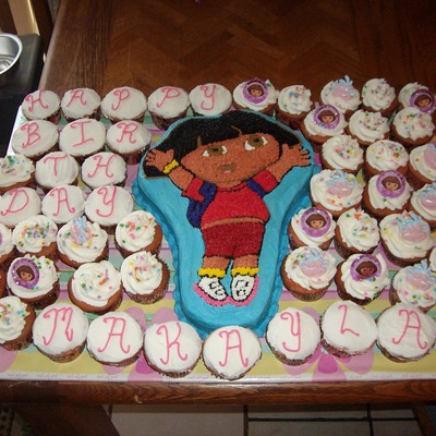 Dora Cake And Cupcakes