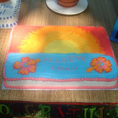 Luau Graduation Cake