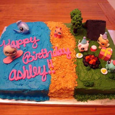 Littlest Pet Shop Beach/camp Out Cake