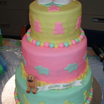 Three-Tiered Baby Shower Cake