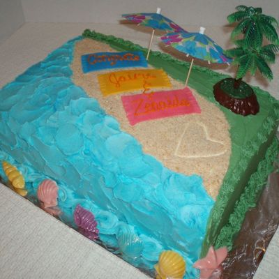 Beach Cake For A Wedding Shower