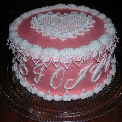 Side View Of Heart Cake
