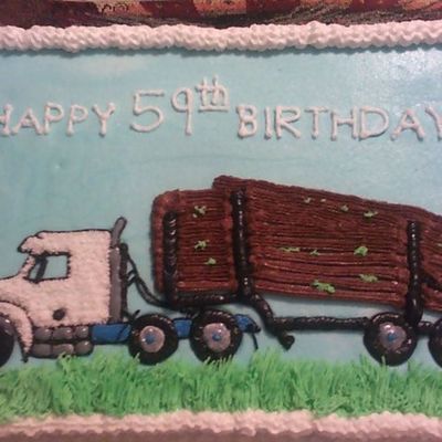 Log Truck Birthday Cake