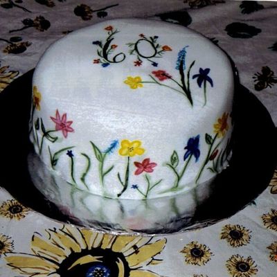 Painted Fondant Cake