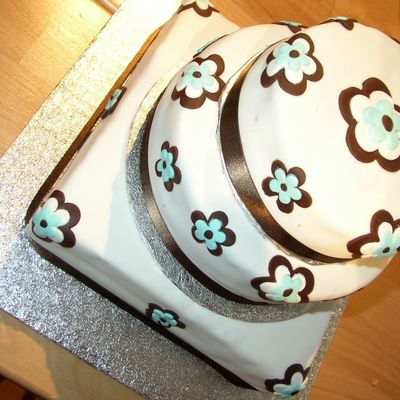 Blue And Brown Birthday Cake