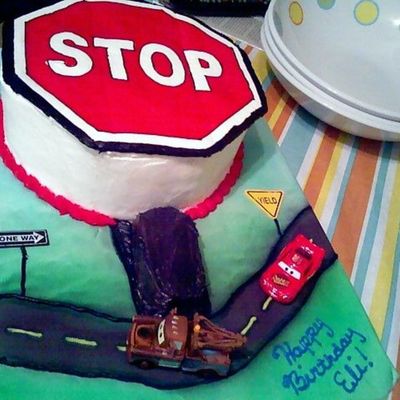 Stop Sign/cars Cake