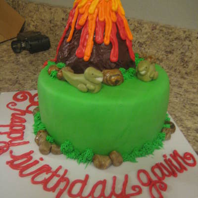Volcano T-Rex Cake