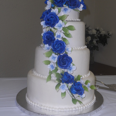 Blue Rose Ice Cream Cake