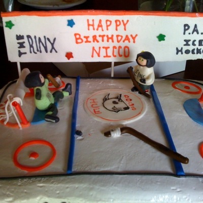 Hockey Rink Ice Cream Cake