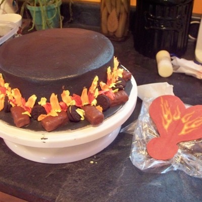 Flaming Wedding Cake